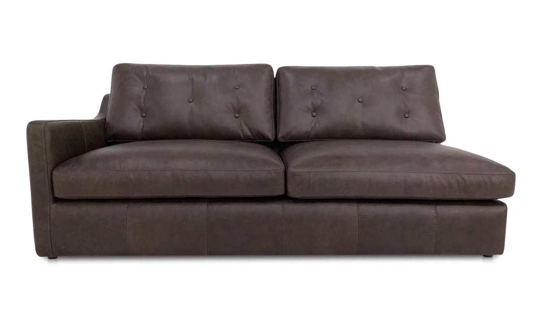 Thurlow Left Arm Facing Sofa Espresso Brown Leather - AmericanHomeFurniture