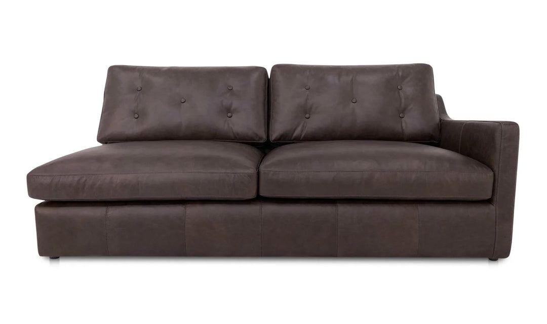Thurlow Right Arm Facing Sofa Espresso Brown Leather - AmericanHomeFurniture