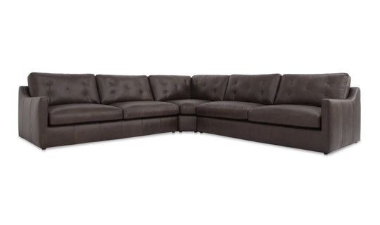 Moe's Home Collection - Thurlow Corner Modular Sectional Espresso Brown Leather - XQ-1020-20 | American Home Furniture