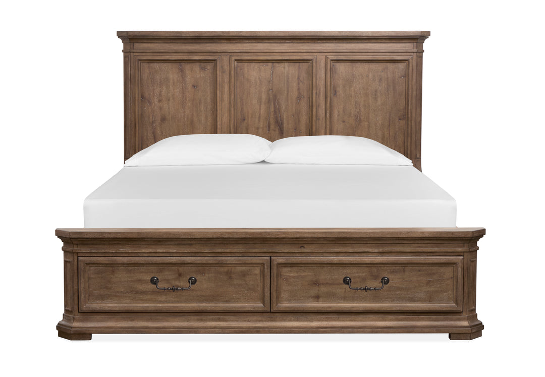 Adler Court Florentine Walnut King Panel Storage Bed - B5991-64A