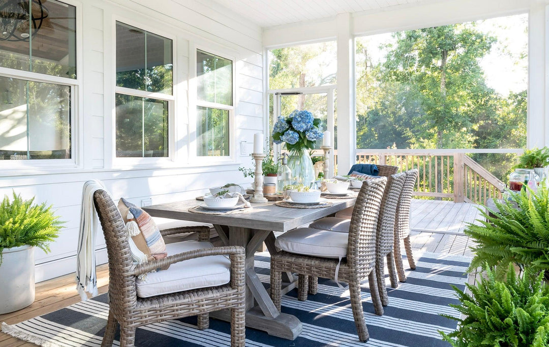 Havana Armless Dining Chair in Canvas Flax w/ Self Welt - AmericanHomeFurniture