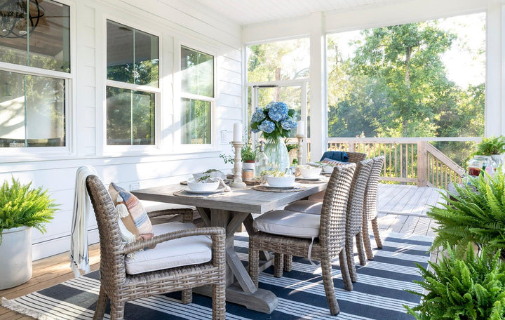 Havana Armless Dining Chair in Canvas Flax w/ Self Welt - AmericanHomeFurniture