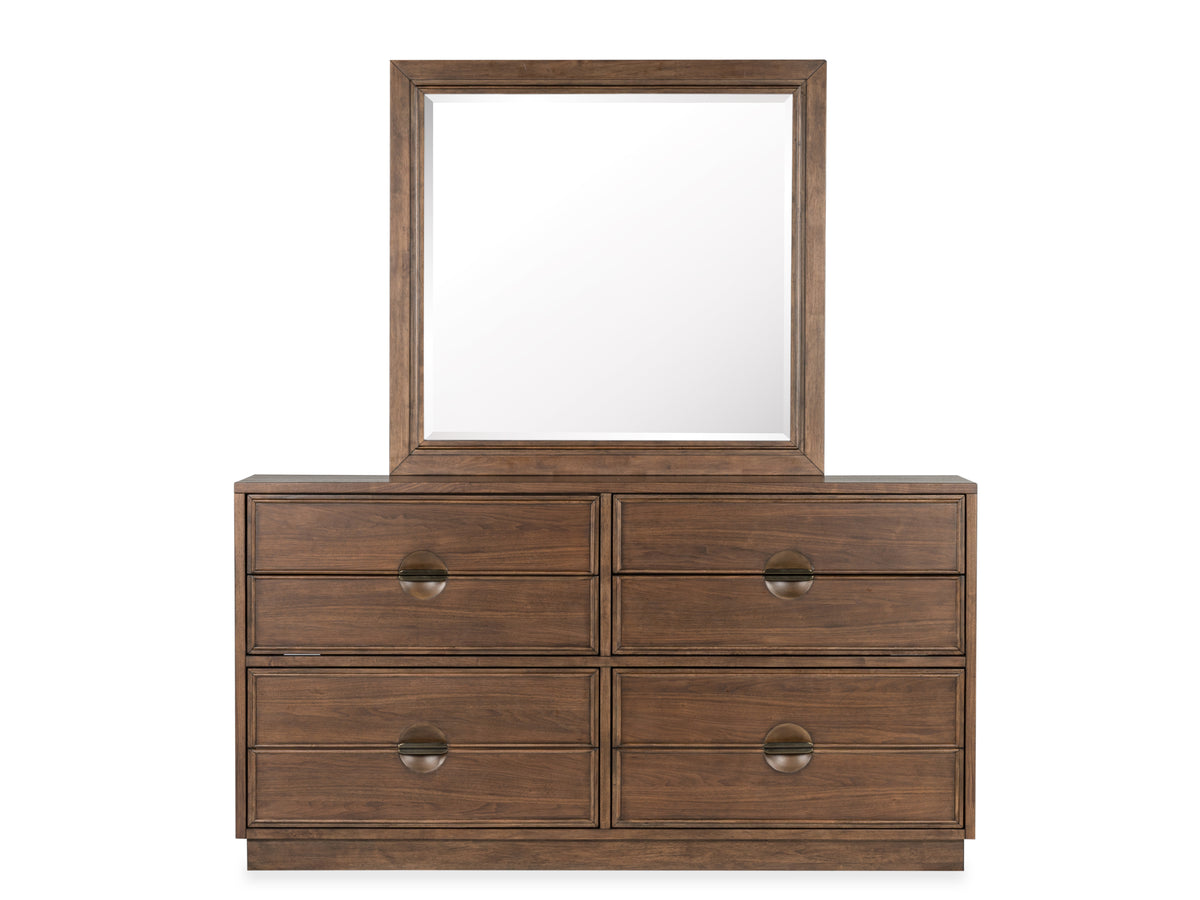 Selena Brown Double Drawer Dresser With Landscape Mirror - B6607-2240