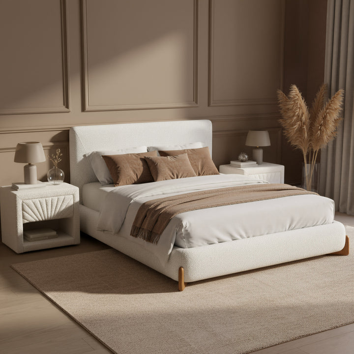 Baris Queen Bed Ivory