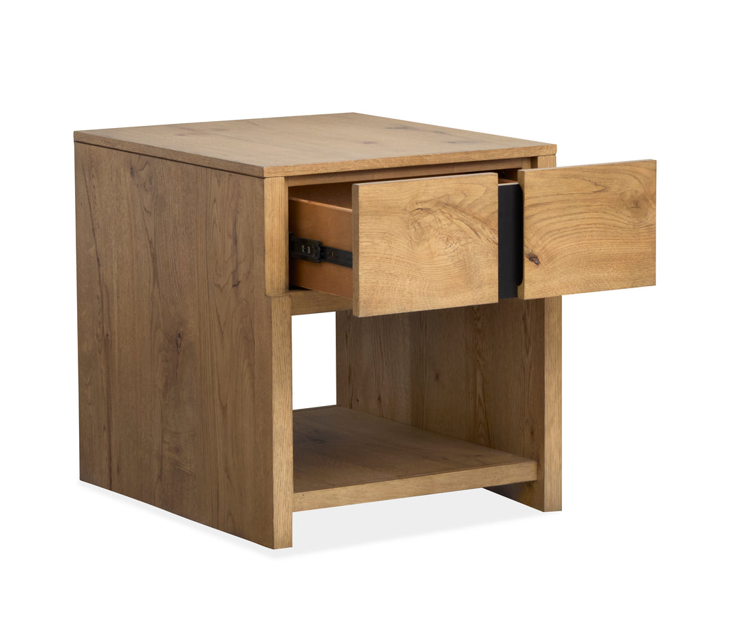 Ripley Rustic Caramel And Dark Bronze Rectangular End Table - T6421-03