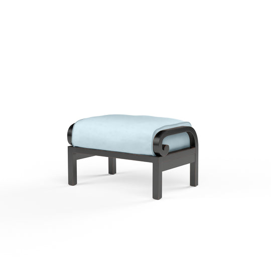 Monterey Ottoman in Canvas Skyline w/ Self Welt