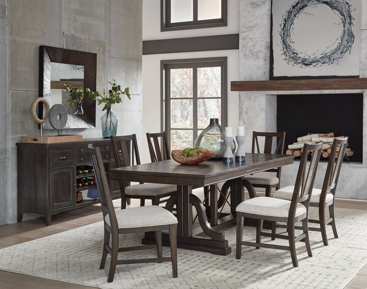 Westley Falls Graphite Extendable Trestle Dining Table - D4399-25