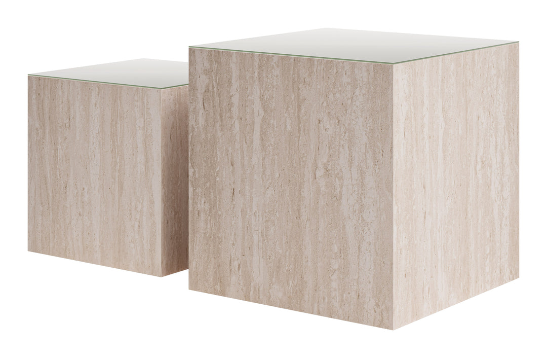 Cambro Coffee Table Set (2-Piece) Stone Beige
