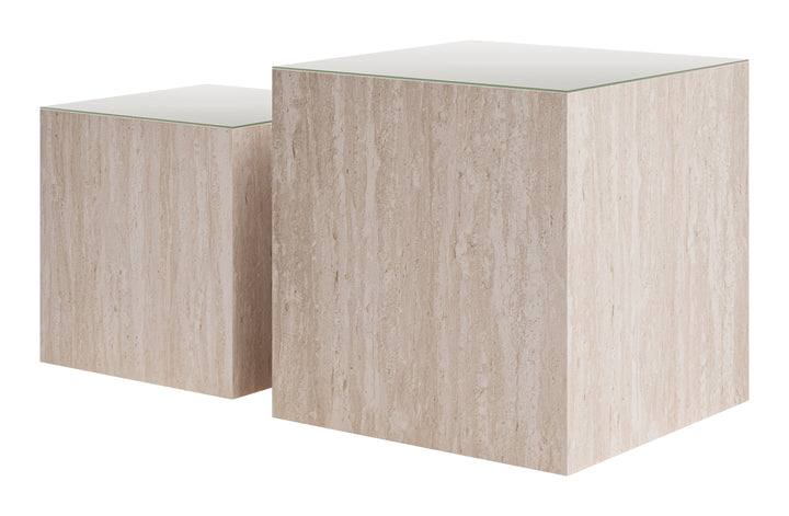 Cambro Coffee Table Set (2-Piece) Stone Beige