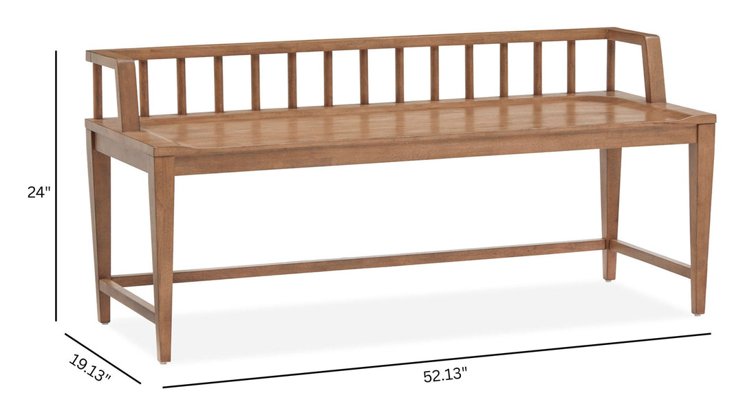 Lindon Belgian Wheat Low Back Arm Bench - D5570-79