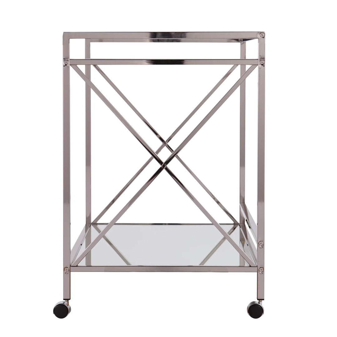 Maxton Silver Bar Cart - AmericanHomeFurniture