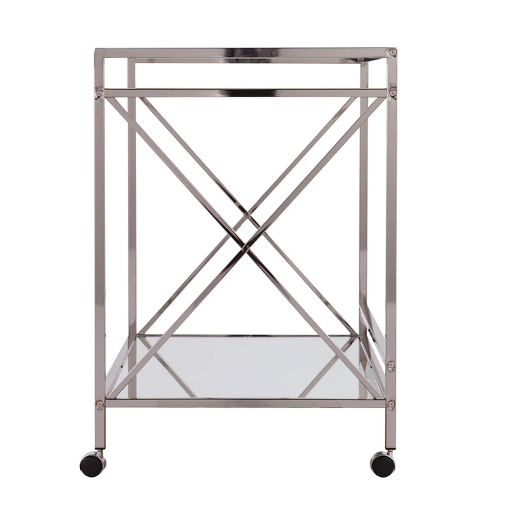 Maxton Silver Bar Cart - AmericanHomeFurniture