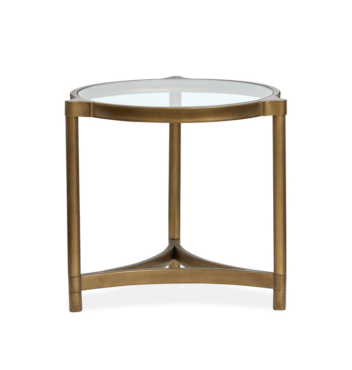 Cassidy Aged Brass And Volakas Classic Round End Table - T6357-05