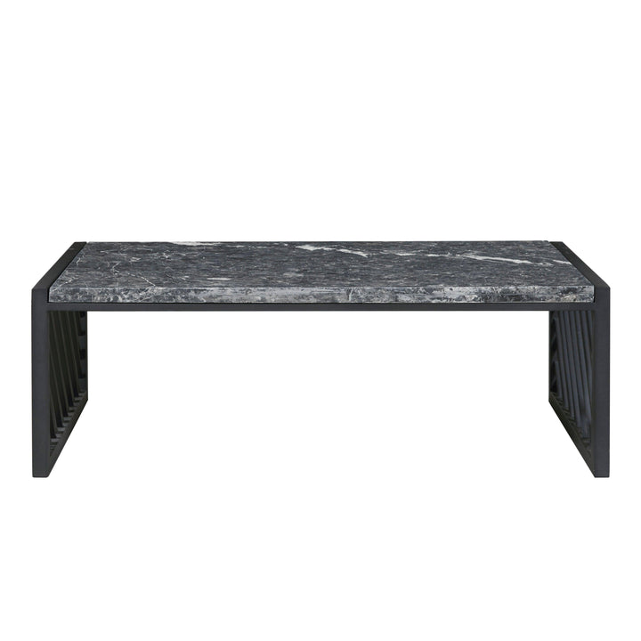 Modern Industrial Stone Top Cocktail Table - AmericanHomeFurniture