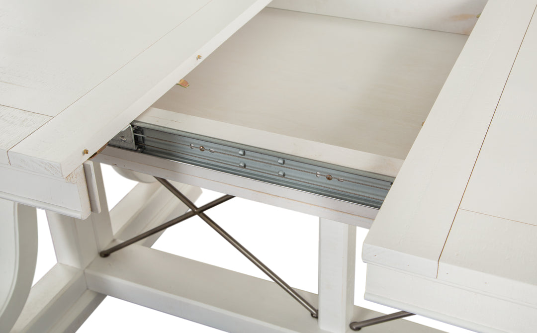 Heron Cove Chalk White And Dovetail Grey Extendable Trestle Dining Table - D4400-25