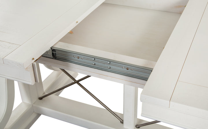 Heron Cove Chalk White And Dovetail Grey Extendable Trestle Dining Table - D4400-25