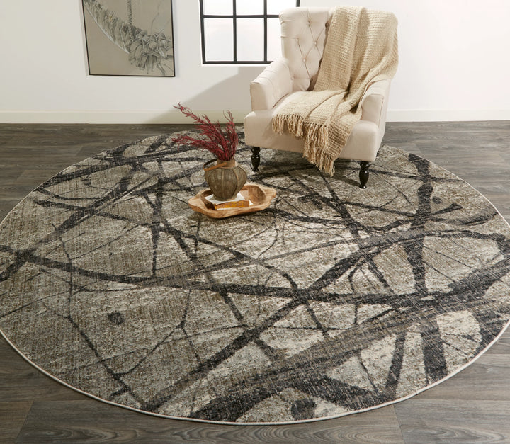 Round/8'9" x 8'9" /Charcoal/Gray