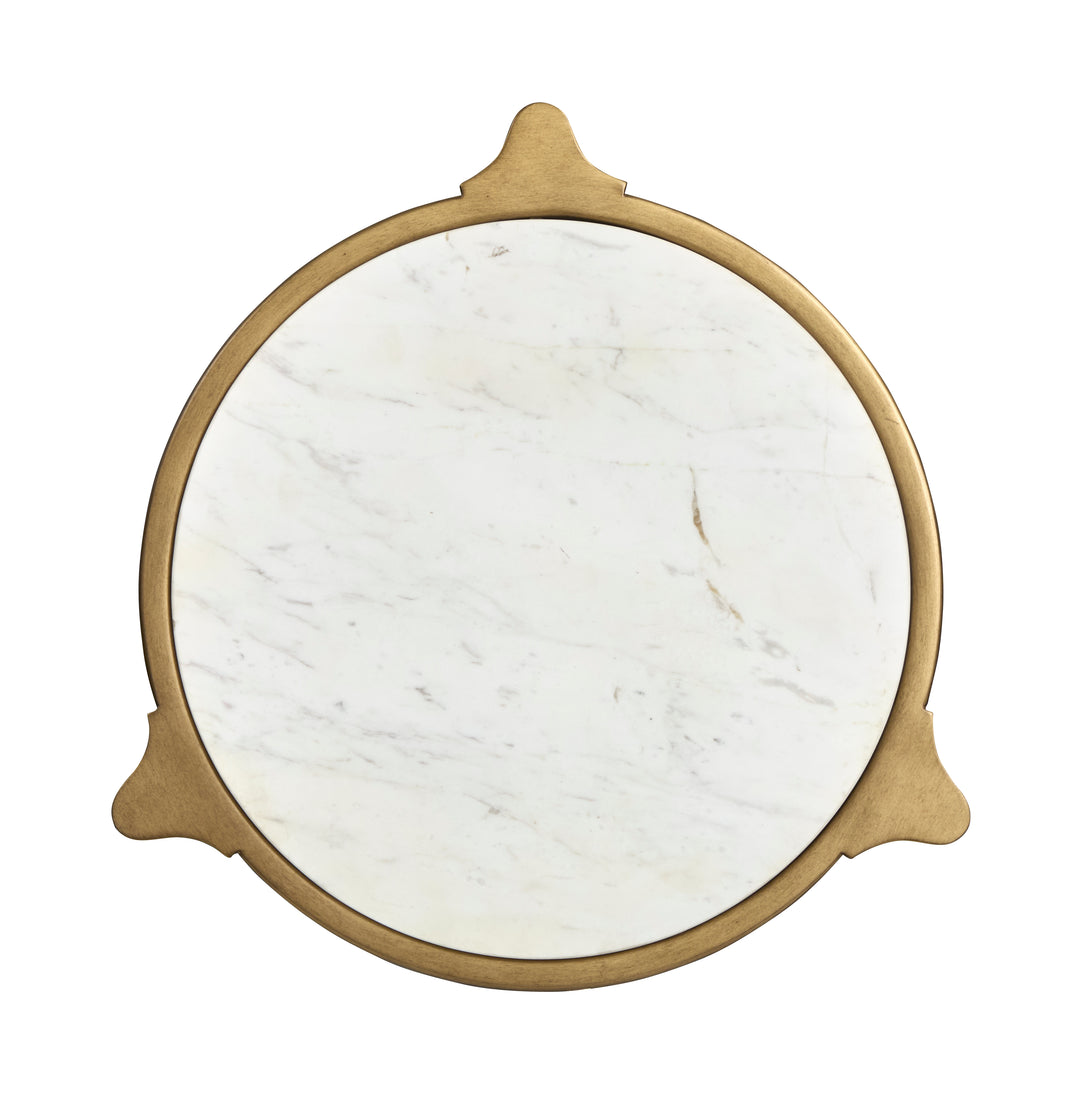 Cassidy Aged Brass And Volakas Classic Round Accent Table - T6357-35