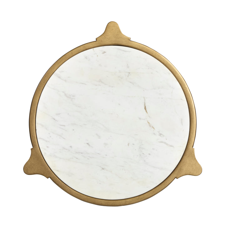 Cassidy Aged Brass And Volakas Classic Round Accent Table - T6357-35