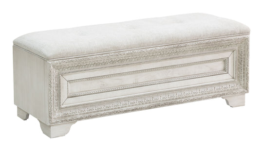 Camila Creamy White Storage Bed Bench - P269132S