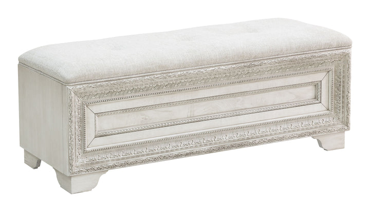 Camila Creamy White Storage Bed Bench - P269132S