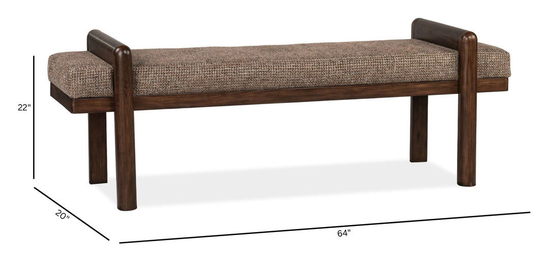 Belville Chestnut Brown Upholstered Bench - D6520-68