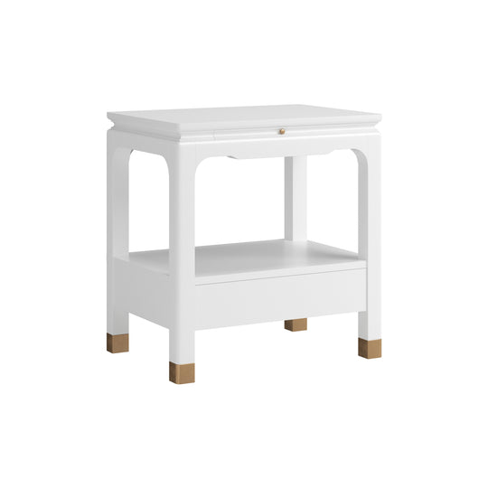 Eave Bedside Table-Uplifting White