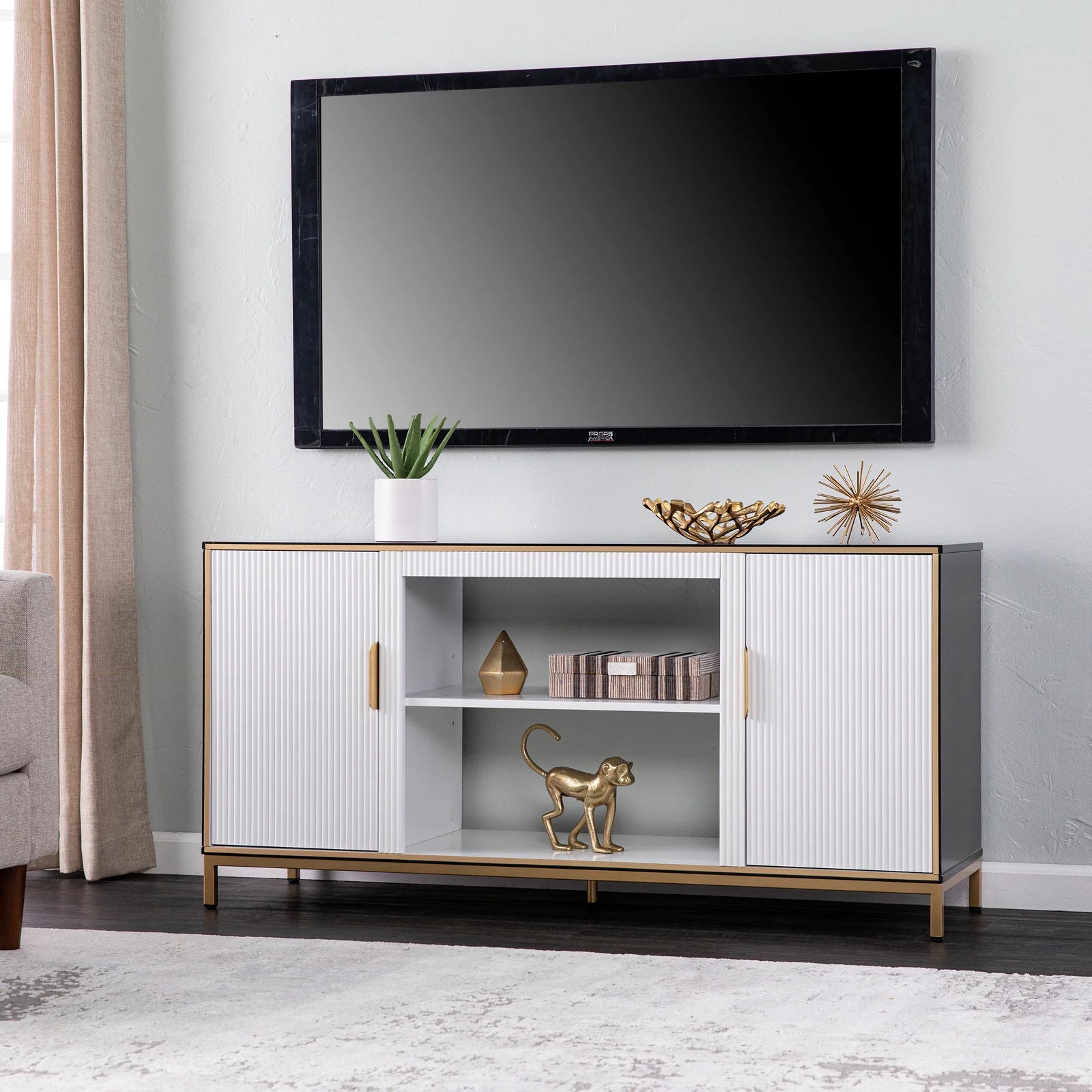 SEI Furniture Daltaire Media Console w/ Storage MEDIA + TV STANDS