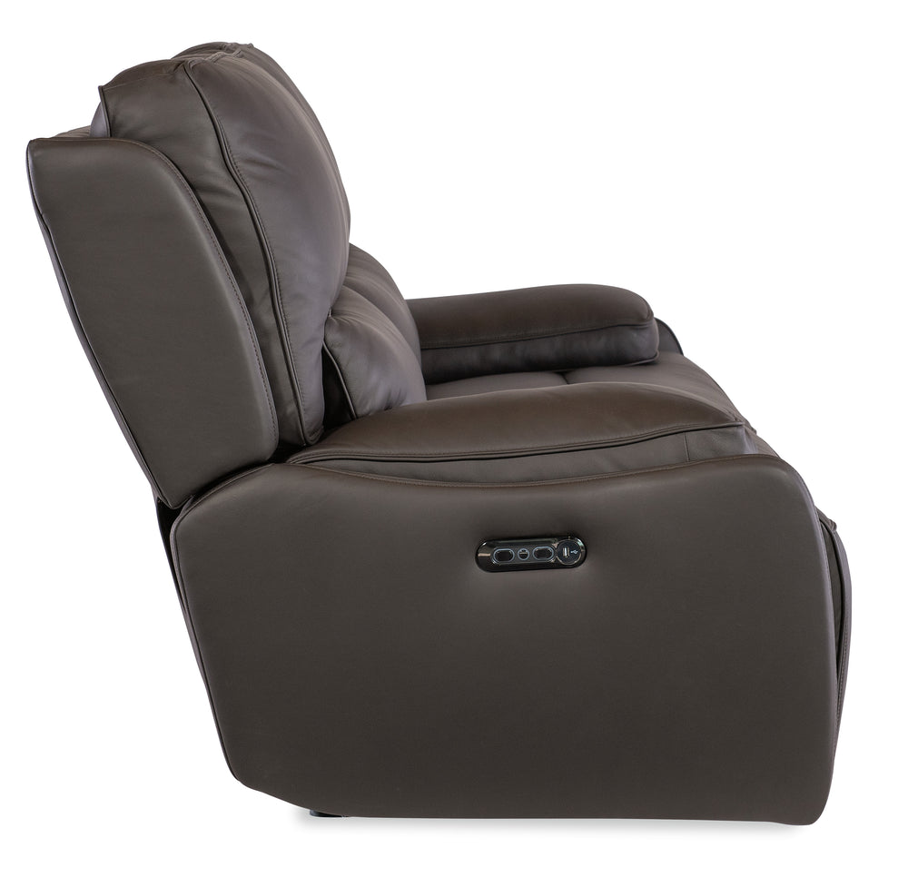 American Home Furniture | Hooker Furniture - Kramer Zero Gravity Power Sofa w/ Power Headrest - Brown