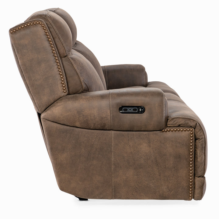 American Home Furniture Hooker Furniture Wheeler Sofa with Power Recline & Power Headrest