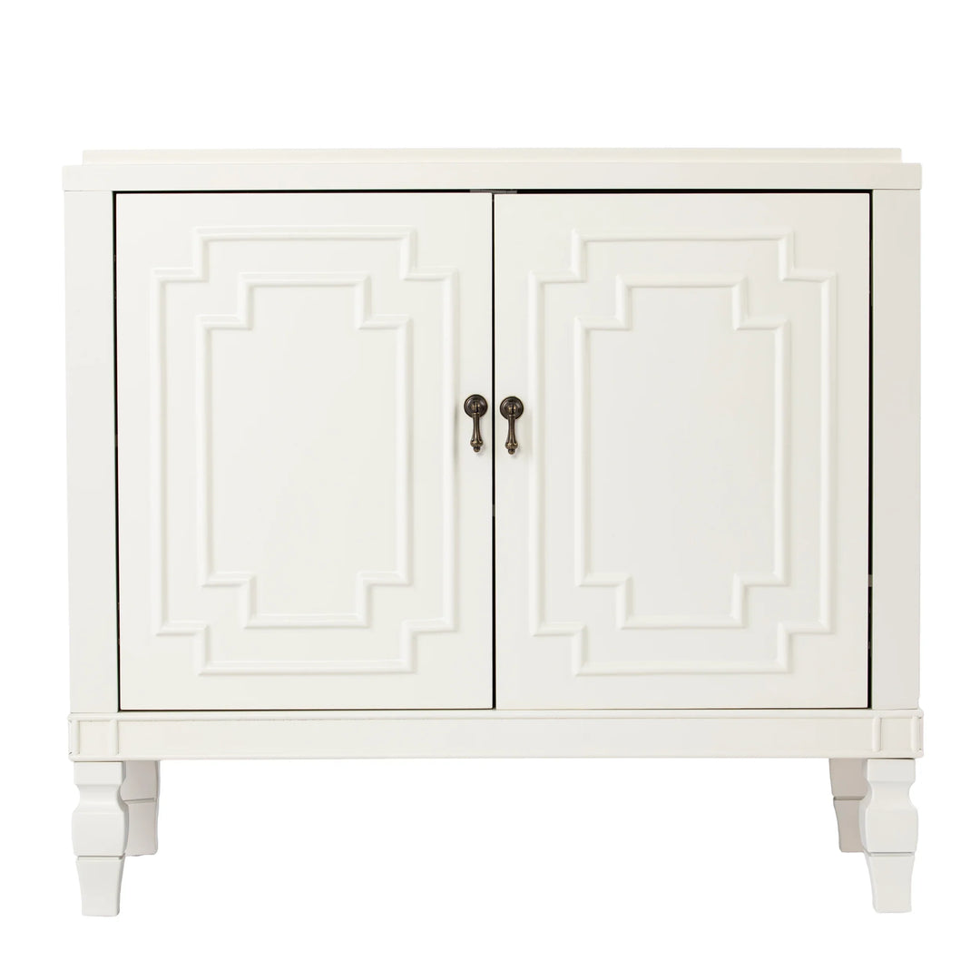 Tropman Antique White Double-Door Accent Cabinet - AmericanHomeFurniture