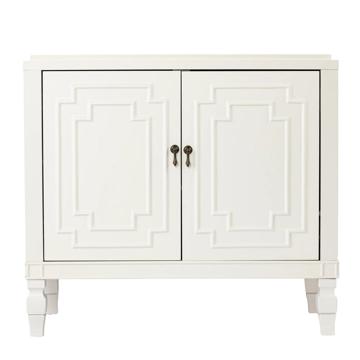 Tropman Antique White Double-Door Accent Cabinet - AmericanHomeFurniture