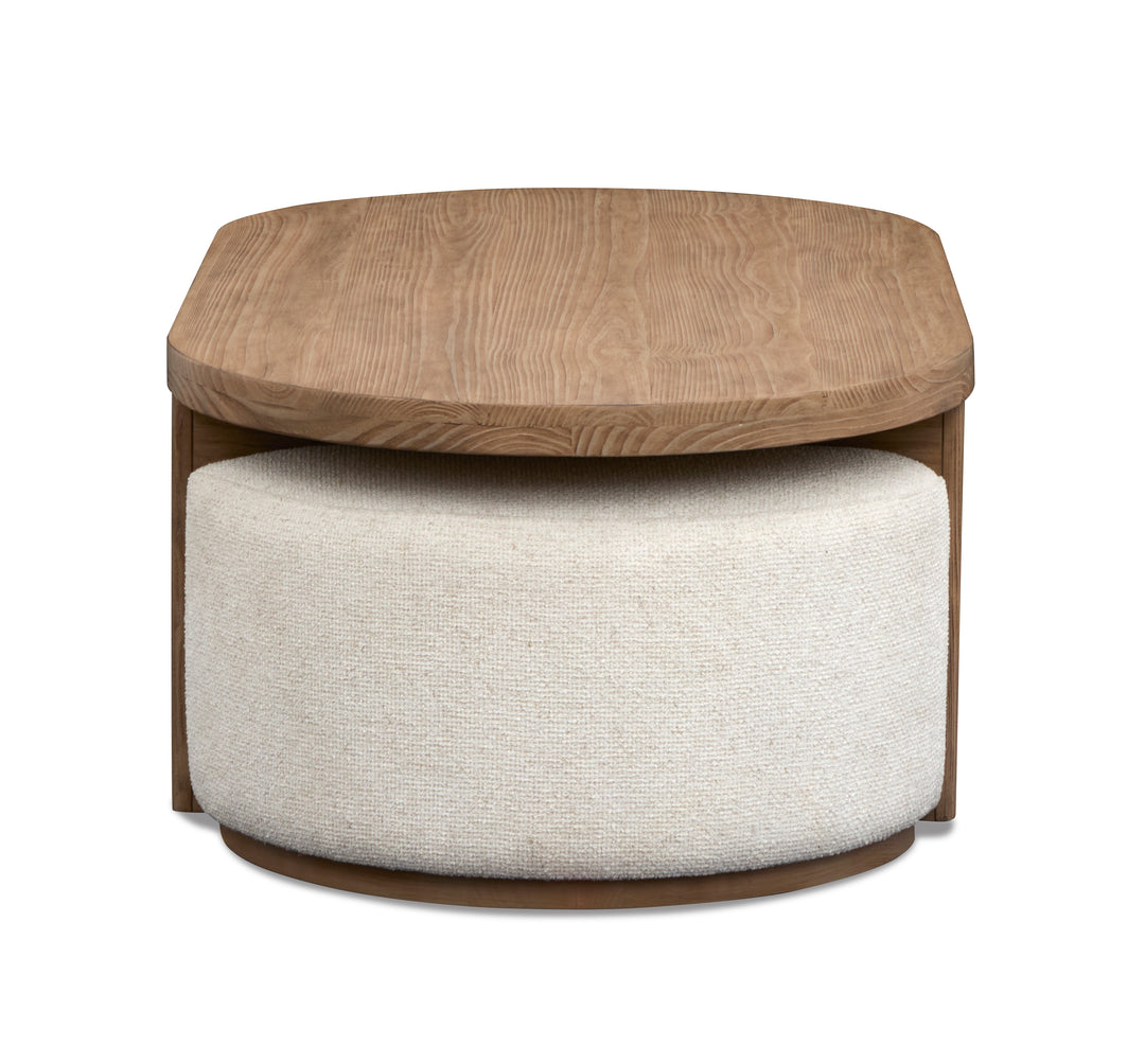 Hayden Golden Oat Lift Top Storage Cocktail Table With Casters & 2 Uph.Stools - T6348-50
