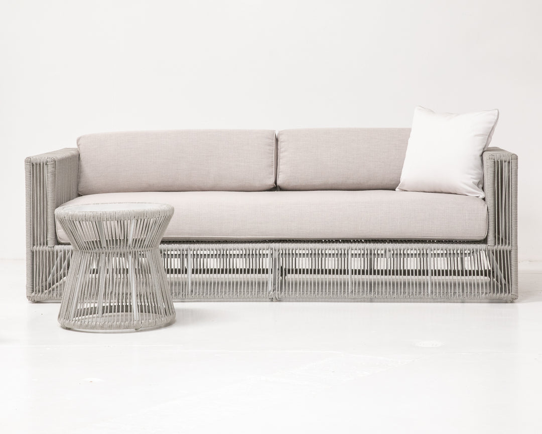 Miami Sofa in Dupione Celeste w/ Self Welt
