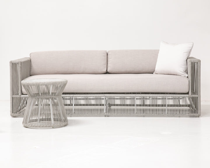 Miami Sofa in Dupione Celeste w/ Self Welt