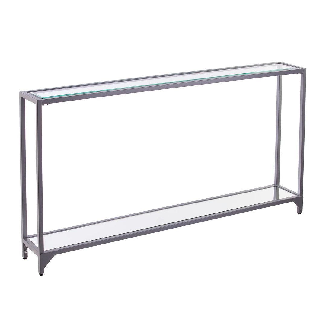 Bergen Narrow Metal Console Table - Silver - AmericanHomeFurniture