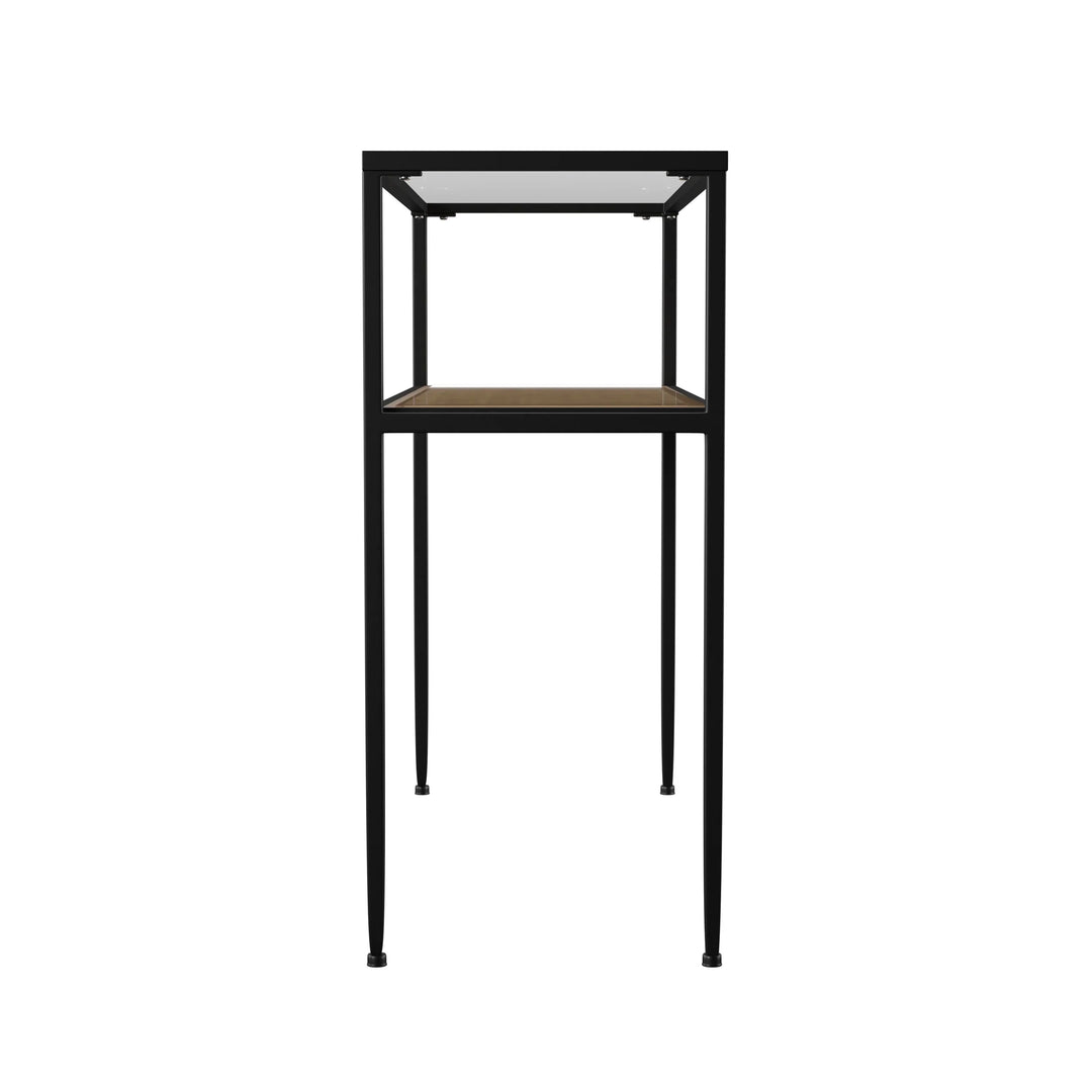 Bladeston Glass-Top Console Table - AmericanHomeFurniture