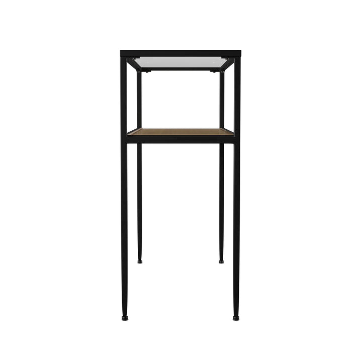 Bladeston Glass-Top Console Table - AmericanHomeFurniture