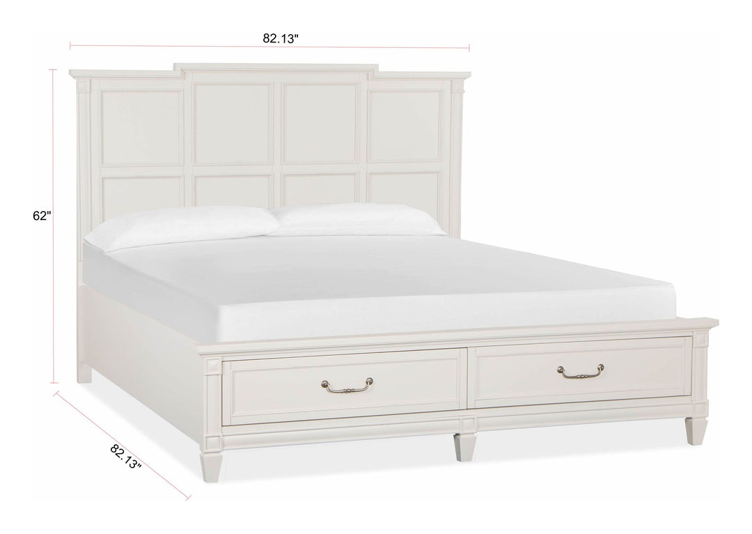 Willowbrook Egg Shell White King Panel Storage Bed - B5324-64A
