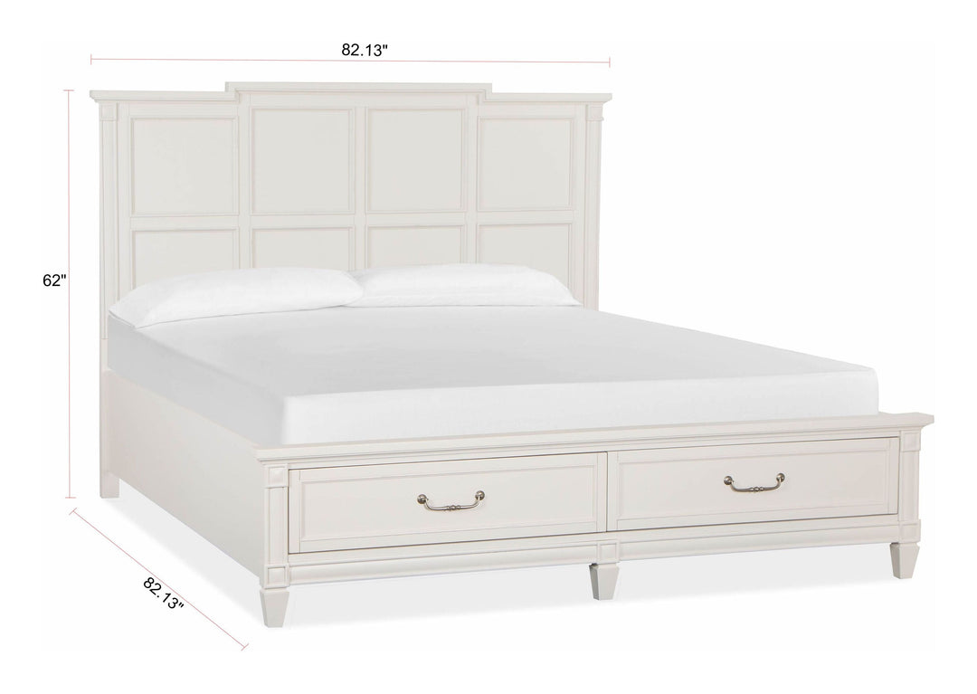 Willowbrook Egg Shell White Panel Storage Bed
