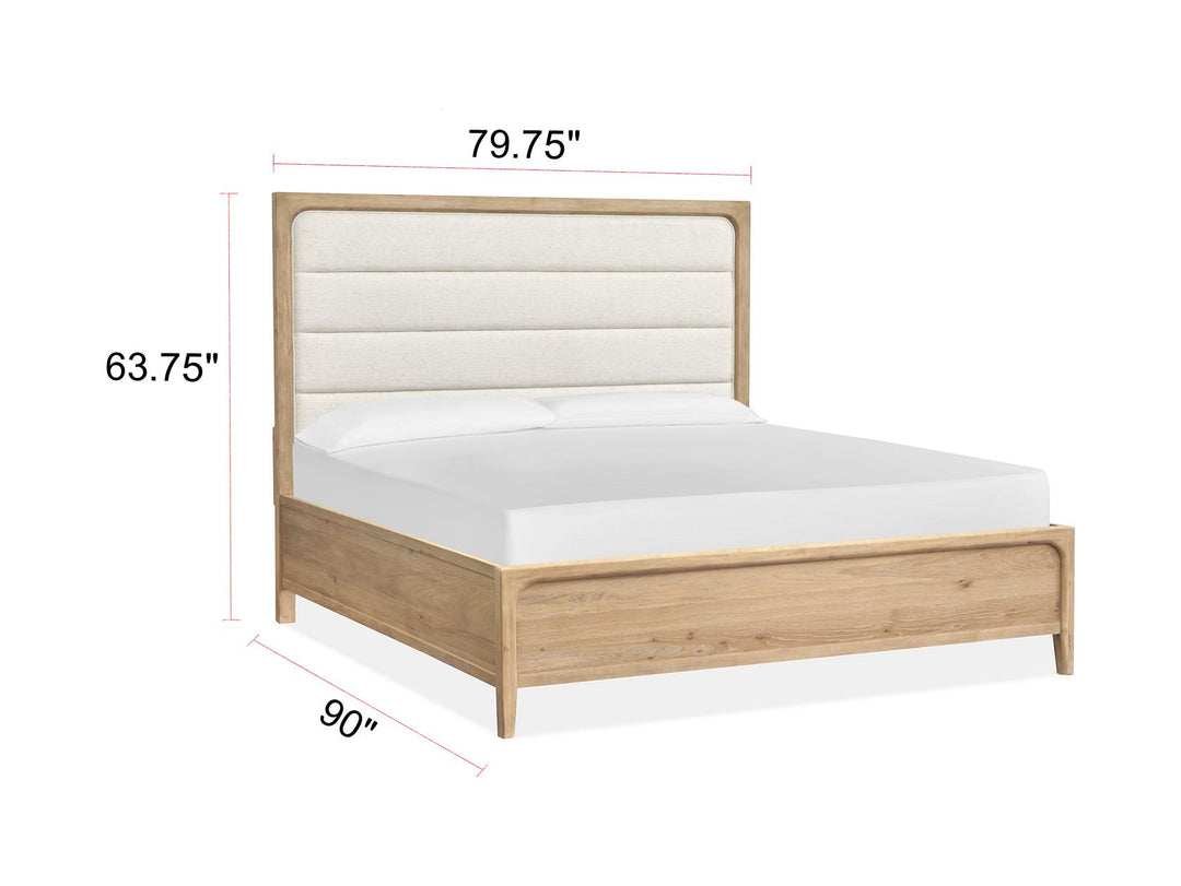 Somerset Butternut California King Upholstered Panel Bed - B5684-75