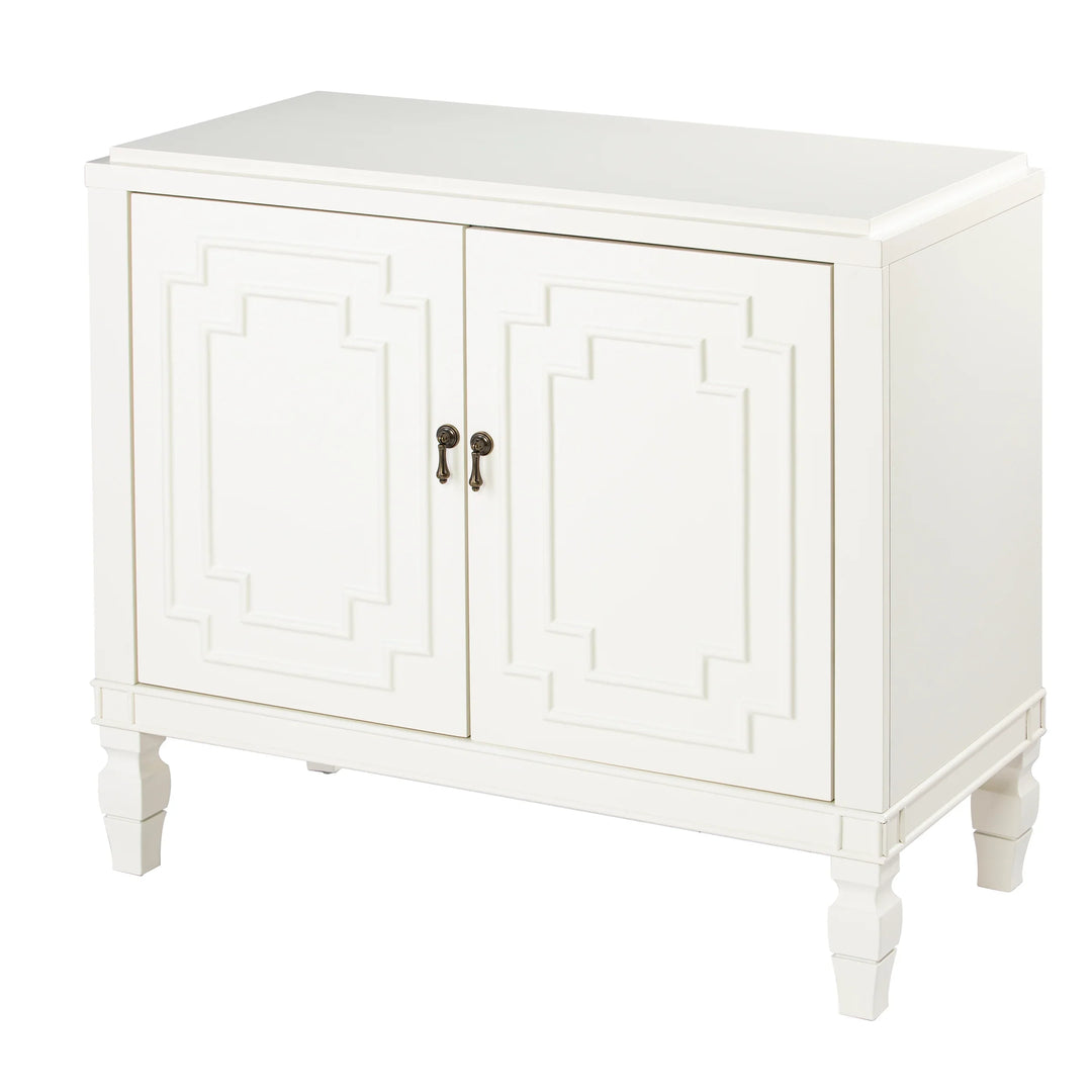 Tropman Antique White Double-Door Accent Cabinet - AmericanHomeFurniture