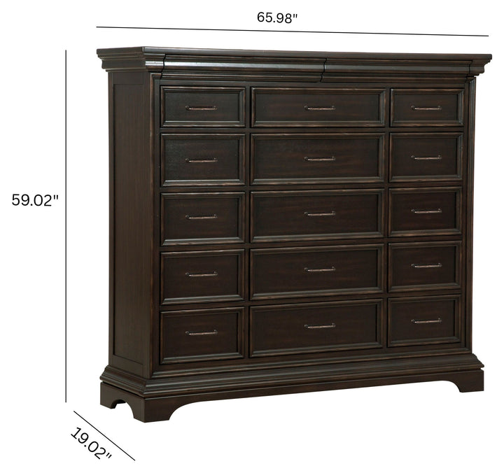 Caldwell Smoked Molasses 17 Drawer Master Chest - P012127