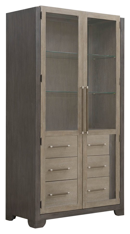 Anderson Park Moose Trail And Frontier Brown China Cabinet - P402300