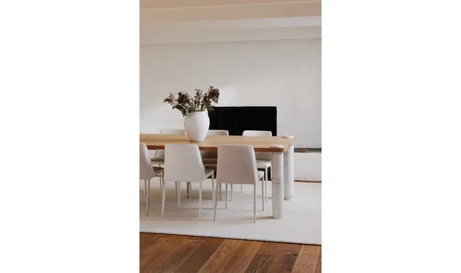 Moe's Home Collection - Nora Dining Chair White Vegan Leather - Set of 2 - YM-1004-18 | American Home Furniture