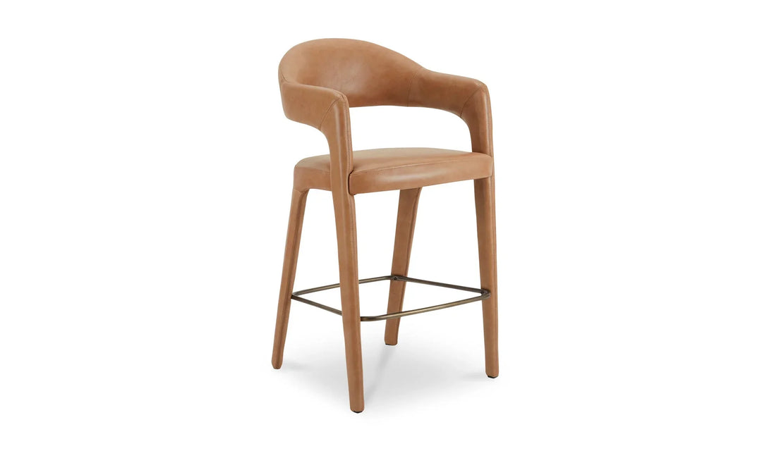 Martens Bar Stool Brown Leather - AmericanHomeFurniture
