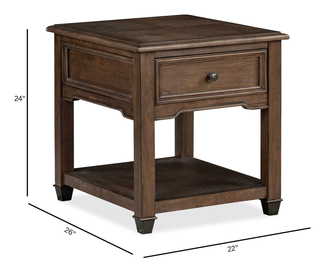 Cormac Brown Rectangular End Table - T6589-03
