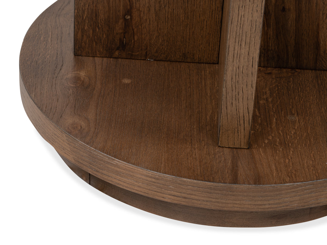 Oswald Brown Round End Table - T6576-05