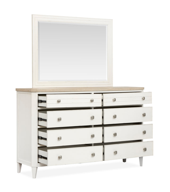 Echo Isles Sea Pearl And Driftwood Double Drawer Dresser With Landscape Mirror - B6310-2240