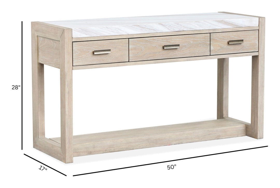 Preston Gallery Buff And Antique Silver Rectangular Sofa Table - T5941-73
